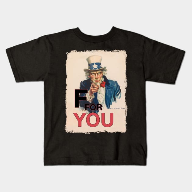 F for you Kids T-Shirt by CrawfordFlemingDesigns